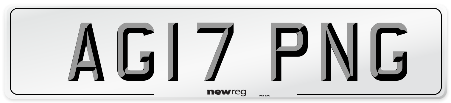 AG17 PNG Number Plate from New Reg
